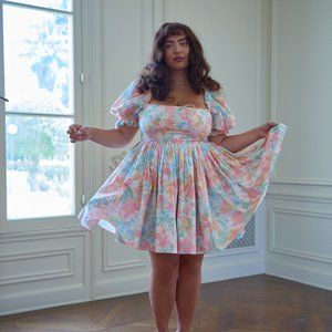 Selkie Grapefruit Floral Beach Day Dress